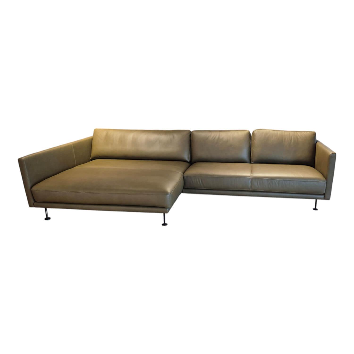 Ecksofa Terni Leder 60 Olive Grün Füße Schwarz Pulverbeschichtet Ecksofa Terni Leder 60 Olive Grün Füße Schwarz Pulverbeschichtet von Violetta