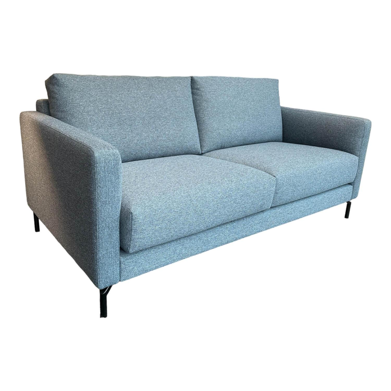 Sofa Tino Bezug Stoff Gavarni Blau Grau Mit Taschenfederkern von Violetta