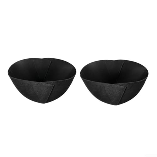 2 schwarze Filzeinlagen für Hängekörbe im Freien, effektive Entwässerung und Pflanzenstützsystem (30,5 x 14 cm) von Violiica