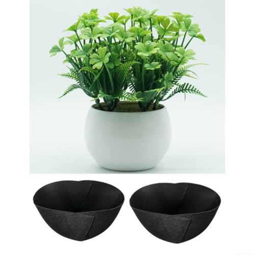2 schwarze Filzeinlagen für Hängekörbe im Freien, effektive Entwässerung und Pflanzenstützsystem (40,6 x 20,1 cm) von Violiica