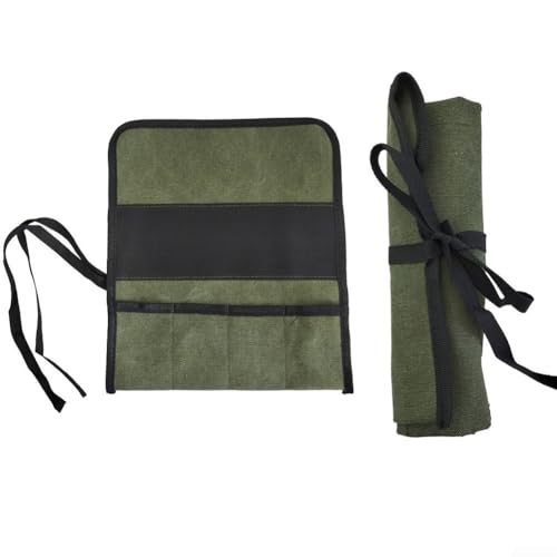 2 x Werkzeug-Aufbewahrungslösung, aufrollbare Werkzeugtasche mit mehreren Taschen für einfachen Zugriff auf Handwerkzeuge, Schraubenschlüssel und kleines Zubehör von Violiica