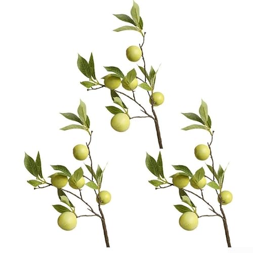3 Stück künstliche Obstzweige dekorative Elemente für Vasen und Tafelaufsätze in Heimdekoration (grün) von Violiica