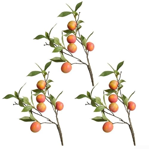 3 Stück künstliche Obstzweige dekorative Elemente für Vasen und Tafelaufsätze in Heimdekoration (rosig) von Violiica