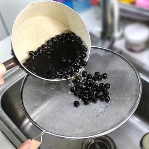 Bratpfannen-Ölspritzschutz mit Edelstahlgeflecht und Holzgriff, Mehrzweck-Küchenschutz zum Kochen mit Loch zum Aufhängen für einfache Wandaufbewahrung (33 cm) von Violiica