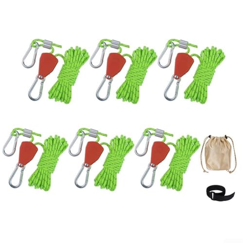 Camping-Seil-Set mit Nachtsicherheitsfunktionen und verstellbarer Spannung für sicheren Aufbau (grün) von Violiica