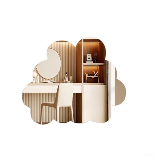 Dekorativer unregelmäßiger Wandspiegel für Schlafzimmer, Wohnzimmer und Schminktisch mit Acrylrahmen und glatten Schleifkanten (39 x 33 cm) von Violiica