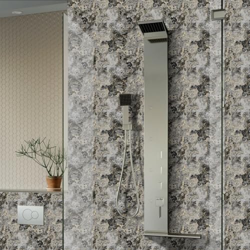 Effortless Home Makeover 10 Stück selbstklebende Marmorfliesenaufkleber für stilvolle Dekorlösungen (20 x 20 cm) von Violiica