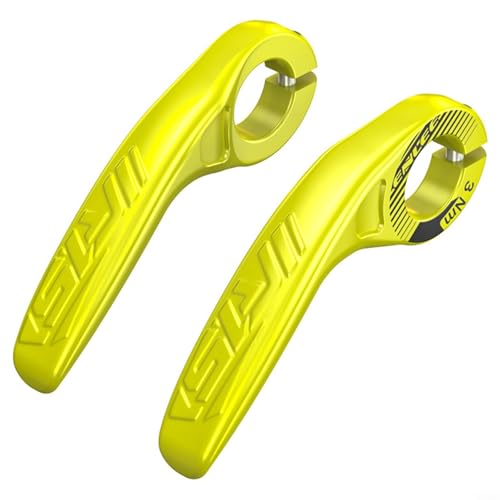 Ergonomische Kohlefaser-Fahrradgriffe für Mountainbikes und Rennräder, leichte und bequeme Lenkerenden (fluoreszierendes Gelb) von Violiica