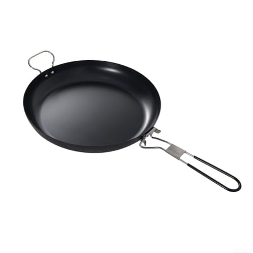 Faltbarer Griff, Antihaft-Pfanne, für Camping und Picknick, Outdoor-Kochpfanne, leichtes Eisen-Kochgeschirr für Wanderabenteuer (30,5 cm) von Violiica