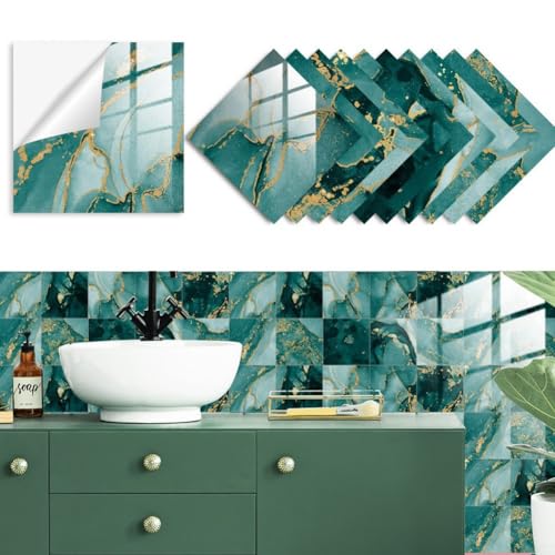 Funktionale und attraktive PVC-Fliesenaufkleber für Küche und Badezimmer, wasserdicht, ablösbar (10 x 10 cm) von Violiica