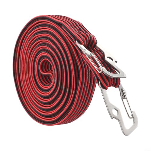 Hochfestes Bungee-Seil mit Haken für den Transport von Outdoor-Ausrüstung (rot, 4 Meter) von Violiica