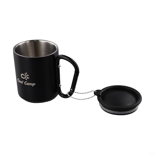 Leichter Camping-Wasserbecher mit sicherem Deckel und Karabiner-Griff für Ausflüge im Freien (220 ml) von Violiica