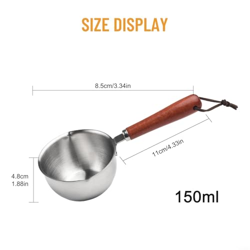 Mini-Milchtopf aus Edelstahl für Saucen, 150 ml und 300 ml Optionen, ergonomischer Griff für komfortable Nutzung (150 ml) von Violiica