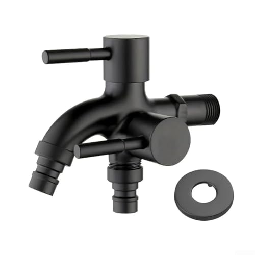 Praktischer Wasserhahn mit doppelter Funktionalität für Waschmaschine, stilvoll und praktisch (schwarz) von Violiica