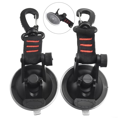 Robuster Saugnapfanker mit Haken zum sicheren Festbinden von Campingplanen und Zubehör (2 Stück) von Violiica