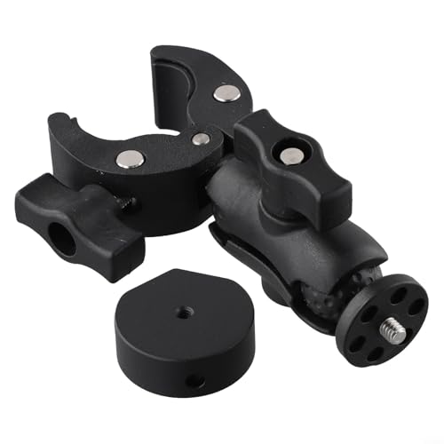 Runde Rohrklemme, verstellbar, für Starlink Mini-Halterung, Adapter aus Aluminiumlegierung, kompatibel mit Wohnmobil-Leitern, Dächern, Wohnmobilstangen und Leitplanken (Halterung + schwarz) von Violiica