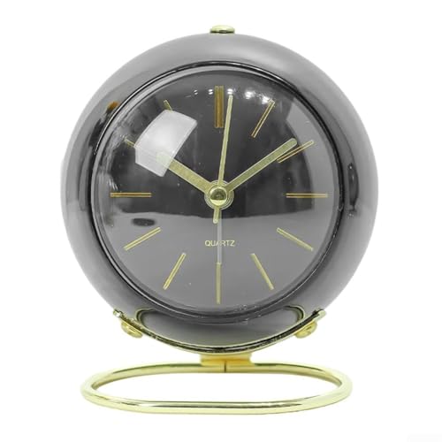 Schicke Tischuhr mit leiser Technologie und eingebautem Nachtlicht, funktionales Dekorationsstück (schwarz) von Violiica