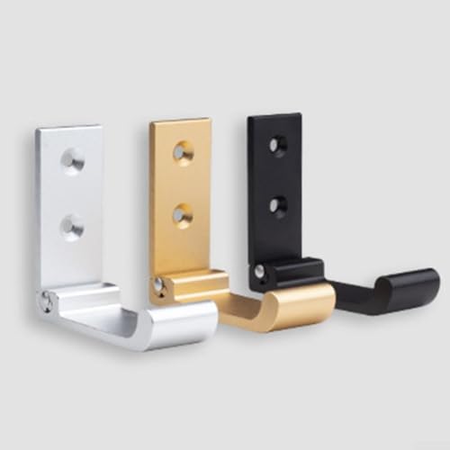 Set mit 4 wasserabweisenden Klapphaken aus Aluminiumlegierung, für Taschen und Handtücher (schwarz) von Violiica
