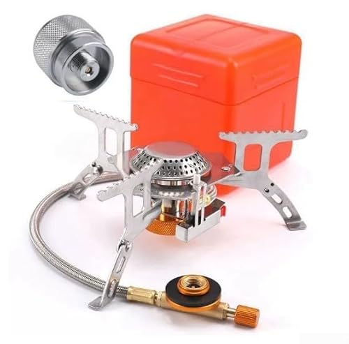 Tragbarer Camping-Gaskocher 3500 W mit einstellbarer Flamme und kompaktem Design zum Wandern und Angeln (2) von Violiica