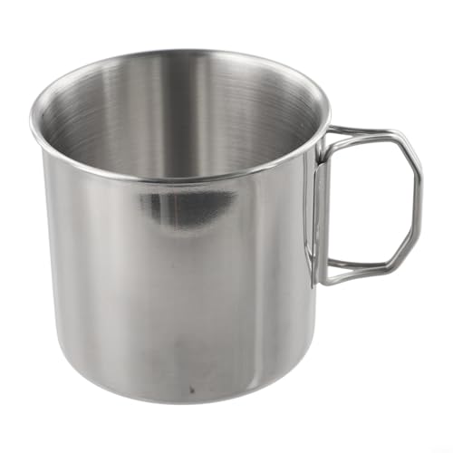 Tragbarer Edelstahlbecher mit klappbarem Griff 260350660ML für Reisen und Camping, geeignet für verschiedene Getränke (600ml) von Violiica
