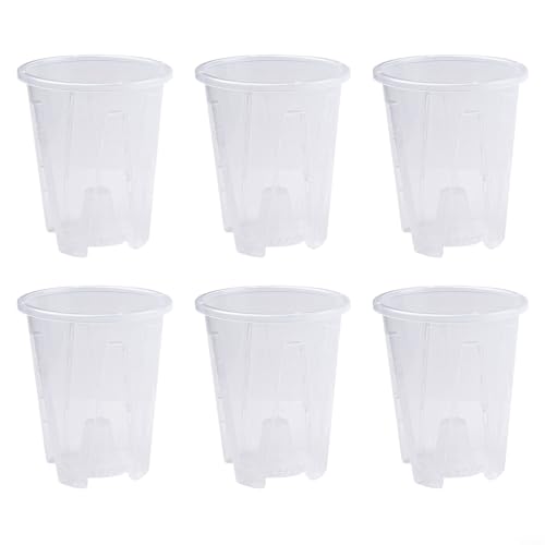 Transparente Orchideen-Pflanztöpfe mit Löchern, transparente Kunststoff-Blumentöpfe für Sukkulenten, Balkon, Garten oder Büro, Größen 10 cm, 12 cm, 14 cm, 16 cm (14 cm/6 Stück) von Violiica