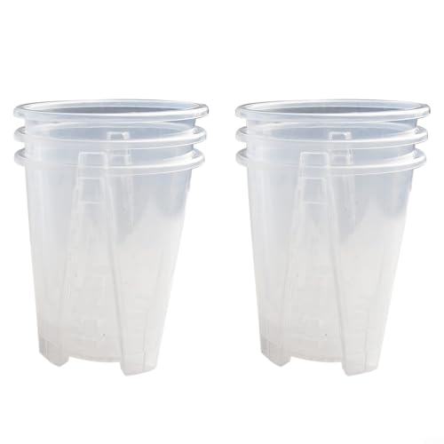 Transparente Orchideen-Pflanztöpfe mit Löchern, transparente Kunststoff-Blumentöpfe für Sukkulenten, Balkon, Garten oder Büro, Größen 10 cm, 12 cm, 14 cm, 16 cm (16 cm/6 Stück) von Violiica
