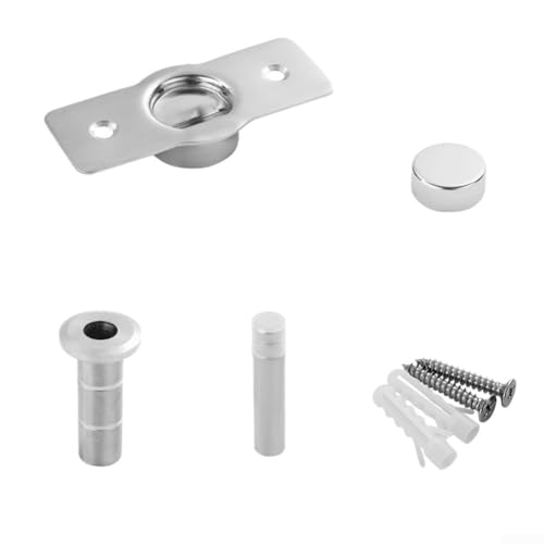Unsichtbarer magnetischer Türstopper mit Edelstahlkörper und ABS-Kunststoffkopf für lautloses Halten der Tür und unerwünschte Türbewegung oder Beschädigung (Silber) von Violiica