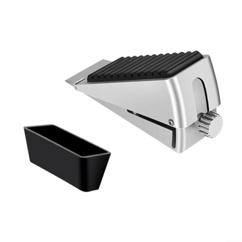 Verstellbarer Türstopper für Metall- und Holztüren, robustes Design für Sicherheit (Silber) von Violiica