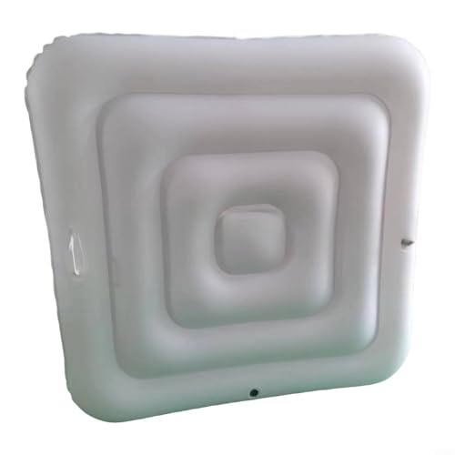Violiica 130 cm aufblasbare Schwimmbadabdeckung, PVC-Poolabdeckung, quadratische Wärmespeicherung, Spa-Abdeckung für Innen- und Außenbereich, thermischer Poolschutz (mit Griff, weiß) von Violiica