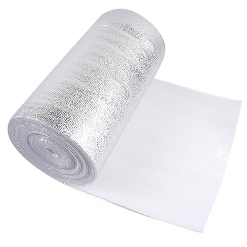 Violiica Heizkörper-Reflektorplatten, Folienisolierungsrolle für Wärmespeicherung, Dachwand, thermische Barriere, Aluminium-reflektierende Folienisolierung (5 m x 0,3 m x 3 mm) von Violiica
