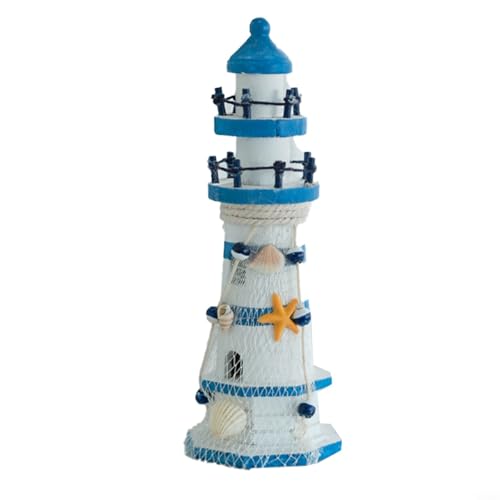 Violiica Küsten-Leuchtturm, dekoratives Ornament, Holz, Blau-Weiß, Heimdekoration, Küstenform, 30 cm Violiica Küsten-Leuchtturm, dekoratives Ornament, Holz, Blau-Weiß, Heimdekoration, Küstenform, 30 cm von Violiica