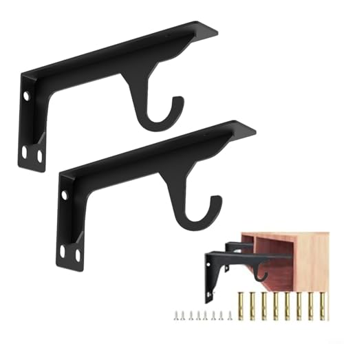 Violiica Rostfreie Regalhalterungen mit einer Tragkraft von bis zu 110 kg, für schwere Regale (schwarz) von Violiica