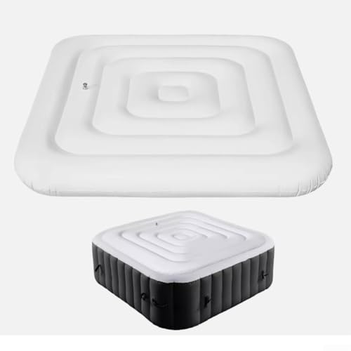 Violiica Runde quadratische Poolabdeckung, aufblasbare Thermoschutzabdeckung für Whirlpool-Badewanne, UV-beständig, wetterfest, Wärmespeicherung (Quadrat 2) von Violiica