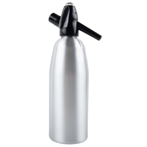 Violiica Tragbarer Aluminium-Sprudelwasserbereiter, Siphon-Wassersprudler, Sprudelwasser-Maschine für selbstgemachte kohlensäurehaltige Siphon-Flaschen-Set (Silber) von Violiica