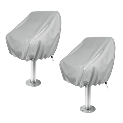 Wasserdichte Bootssitzbezüge, 2er-Pack, hergestellt aus UV-beständigem 210D- und 420D-Oxford-Gewebe für zuverlässigen Schutz vor Sonne und Feuchtigkeit (Silber 210D) von Violiica
