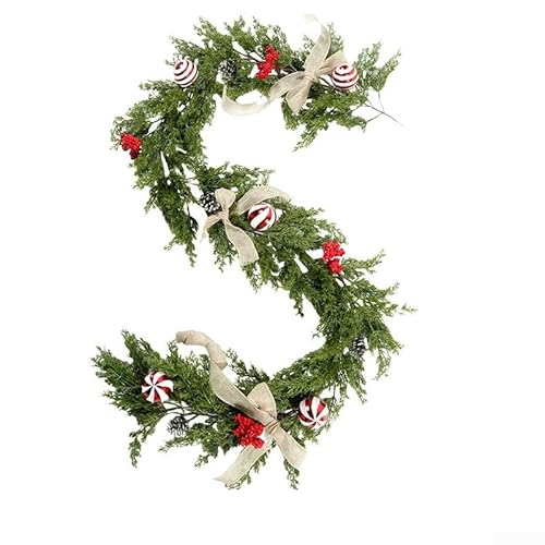 Weihnachts-Simulations-Rattan-Dekoration, 2 m, für Theke und Esstisch, fügt Urlaub zu Hause Büro und Veranstaltungsorten drinnen und draußen (D) von Violiica
