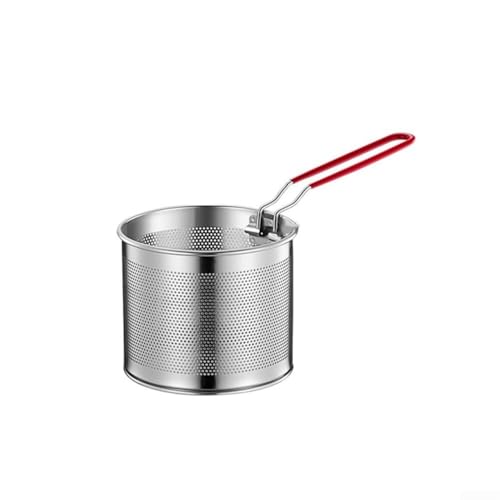 Zum Kochen und Dämpfen Korb für Nudeln und Gemüse, Edelstahlgeflecht mit abnehmbarem Griff, passend für mittelgroße Töpfe und Suppentöpfe für effizientes Kochen (02) von Violiica