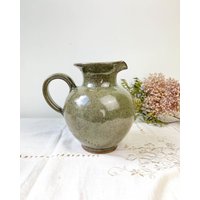 Vintage-Karaffe Aus Grauem/Grünem Sandstein Im Art-Deco-Stil - Vintage-Krug Steinzeug Krug Vase Soliflore von Violn