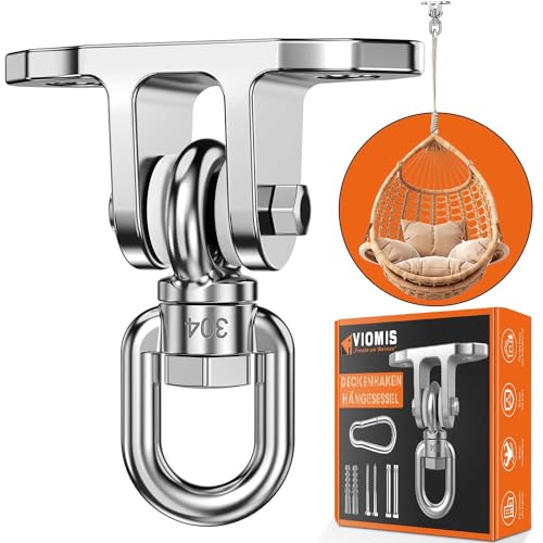 Viomis 360° Schaukelhaken - Edelstahl Deckenhalterung mit 450KG Belastbarkeit für Hängesessel, Hängematten, Boxsack & Mehr Viomis 360° Schaukelhaken - Edelstahl Deckenhalterung mit 450KG Belastbarkeit für Hängesessel, Hängematten, Boxsack & Mehr von Viomis