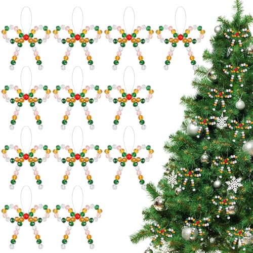 VioraWhite 12 Stück Weihnachts-Perlenschleifen, Ornamente – Kristallperlen, Weihnachtsbaum-Schleife, hängende Ornamente für Weihnachten, Party, Handwerk, Kränze, Baum, Geschenkverpackungen VioraWhite 12 Stück Weihnachts-Perlenschleifen, Ornamente – Kristallperlen, Weihnachtsbaum-Schleife, hängende Ornamente für Weihnachten, Party, Handwerk, Kränze, Baum, Geschenkverpackungen von VioraWhite