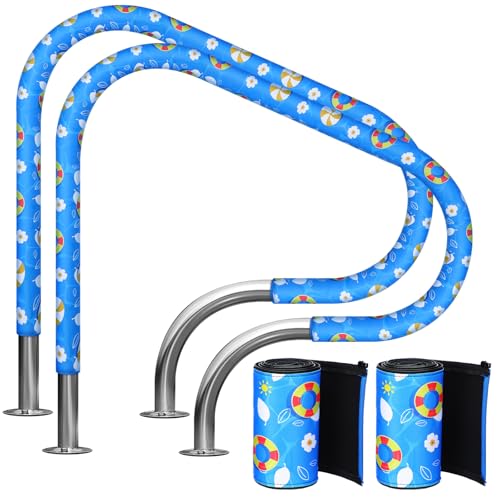 VioraWhite 2 Stück Pool-Handlauf-Abdeckung, 1,2 m, Schwimmbad-Handlauf mit Reißverschluss, rutschfeste Handgeländerabdeckung, blaue Schienengriffe, Hülse für Schwimmgeländer, Innenleiter VioraWhite 2 Stück Pool-Handlauf-Abdeckung, 1,2 m, Schwimmbad-Handlauf mit Reißverschluss, rutschfeste Handgeländerabdeckung, blaue Schienengriffe, Hülse für Schwimmgeländer, Innenleiter von VioraWhite