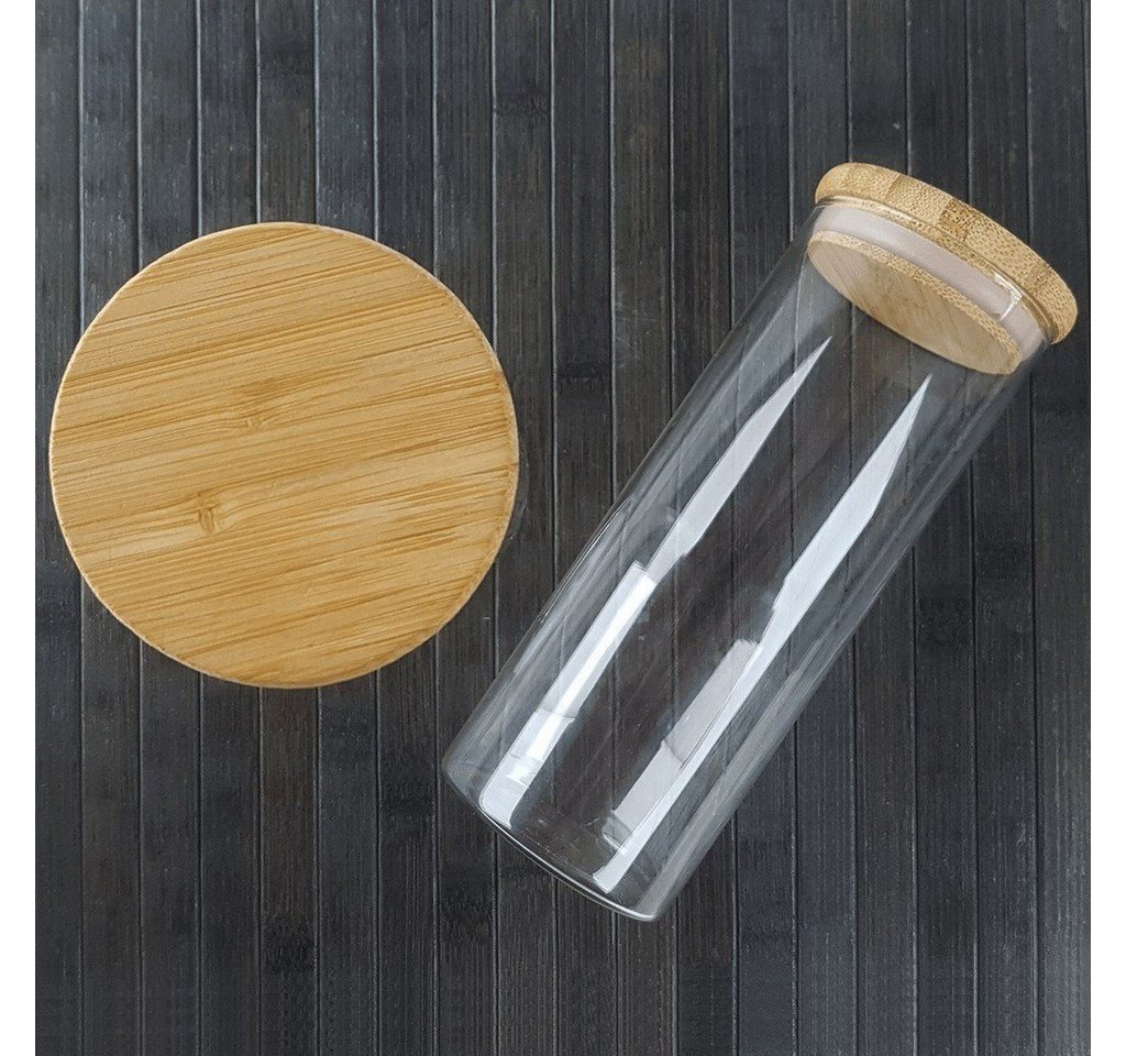 Vip Ahmet Ölkanne Vorratsbehälter Glas Bambus Deckel-geeignet Gewürze, Öl & Essig 500 ml, 0.5 l von Vip Ahmet