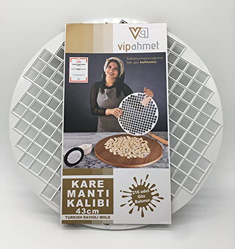 Vip Ahmet Quadrat Ravioli Former Teigtaschen Manti Form Manti Kalibi Maultaschen Pelmeni Teigform 216 Loch 43 cm VP-088, VP-089, Weiß Vip Ahmet Quadrat Ravioli Former Teigtaschen Manti Form Manti Kalibi Maultaschen Pelmeni Teigform 216 Loch 43 cm VP-088, VP-089, Weiß von Vip Ahmet