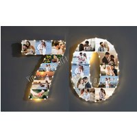70. Geburtstag Geschenk, Foto Collage Geschenk Für Mama - Papa Geburtstag, Individuelles Geburtstagsgeschenk Männer Frauen, Oma Opa von VipCollageGift