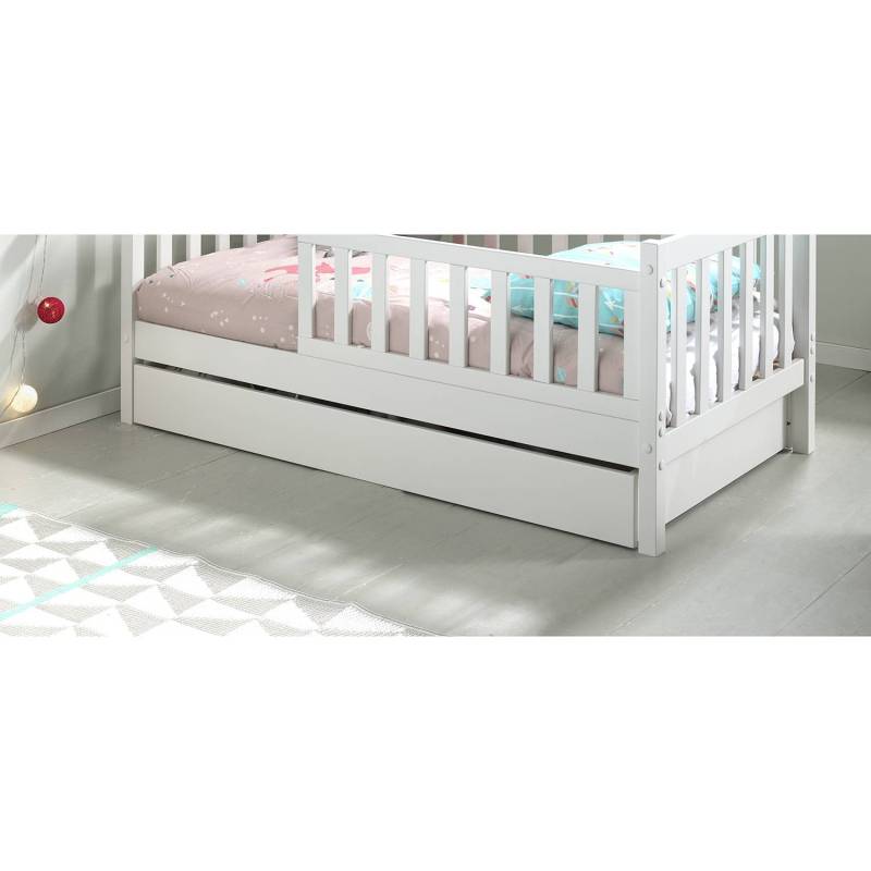home24 Bettschublade zum Juniorbett 70 x 140cm Weiß/Weiß von home24