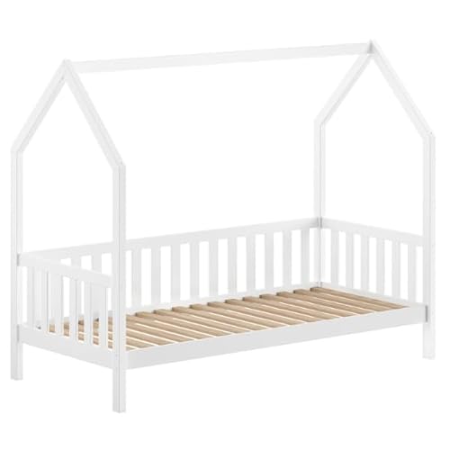 Hausbett Home – 90 x 200 cm – mit Barriere – Kiefernholz weiß von Vipack