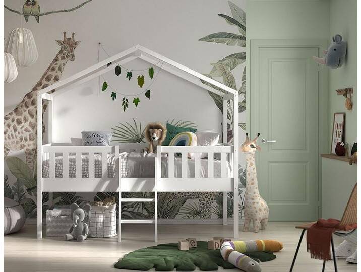 Hausbett VIPACK Kiefer massiv weiß lackiert, Made in Europe, stabil gebaut , weiß, B:96,5cm H:201,8cm L:209cm, Betten, mit Leiter, offenem Dach, Rolllattenrost und Absturzschutz Hausbett VIPACK Kiefer massiv weiß lackiert, Made in Europe, stabil gebaut , weiß, B:96,5cm H:201,8cm L:209cm, Betten, mit Leiter, offenem Dach, Rolllattenrost und Absturzschutz von Vipack