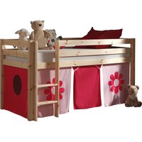 Vipack Hochbett "Pino, inkl. Rolllattenrost, Leiter und Absturzschutz" B/H/T ca. 210x114x106cm, massiv Kiefer, verschiedene Farben, inklusive Textil-Vorhang "Flower" Vipack Hochbett "Pino, inkl. Rolllattenrost, Leiter und Absturzschutz" B/H/T ca. 210x114x106cm, massiv Kiefer, verschiedene Farben, inklusive Textil-Vorhang "Flower" von vipack