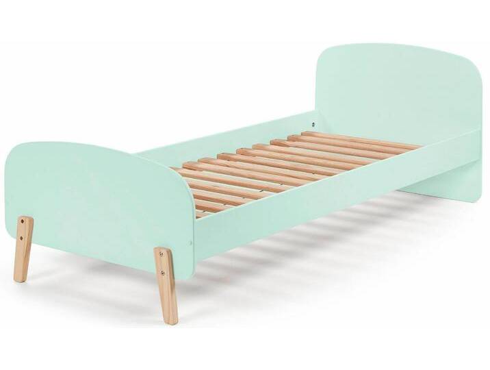 Kinderbett VIPACK Kiddy, inkl. Rolllattenrost, Liegefläche 90/200 cm , grün (mintgrün), B:94cm H:72cm L:205cm, Betten, gradliniges Design in Retro-Optik, hochwertiges MDF lackiert von Vipack