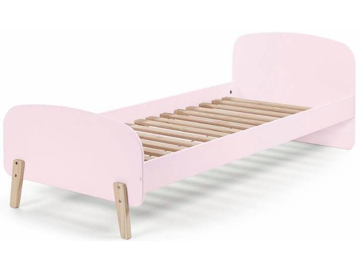 Kinderbett VIPACK Kiddy, inkl. Rolllattenrost, Liegefläche 90/200 cm , rosa, B:94cm H:72cm L:205cm, Betten, gradliniges Design in Retro-Optik, hochwertiges MDF lackiert von Vipack
